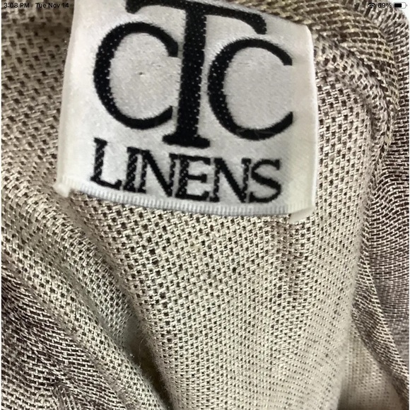 CTC Linens Sz S 100% Linen Gauze Button Tunic Top Brown Long Sleeve Casual - Picture 6 of 6